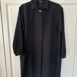 Long Sleeve Madewell Woven Shirtdress - Black